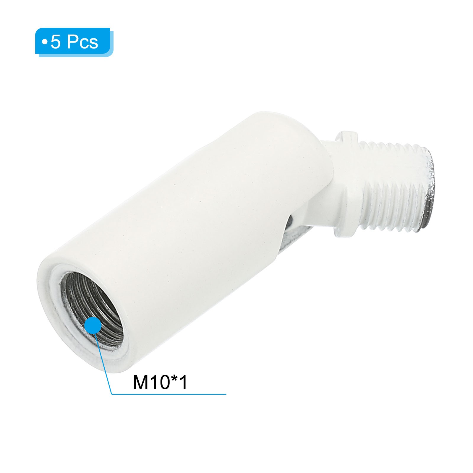 5Pcs 180 Degree Sloped Ceiling Light Adapter M10 Thread White
