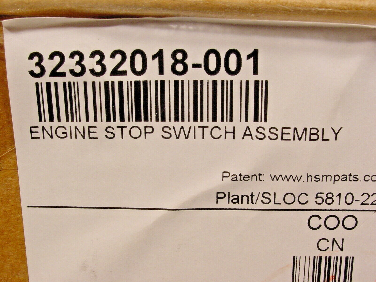 Honeywell 32332018-001 Engine Stop Switch Assembly