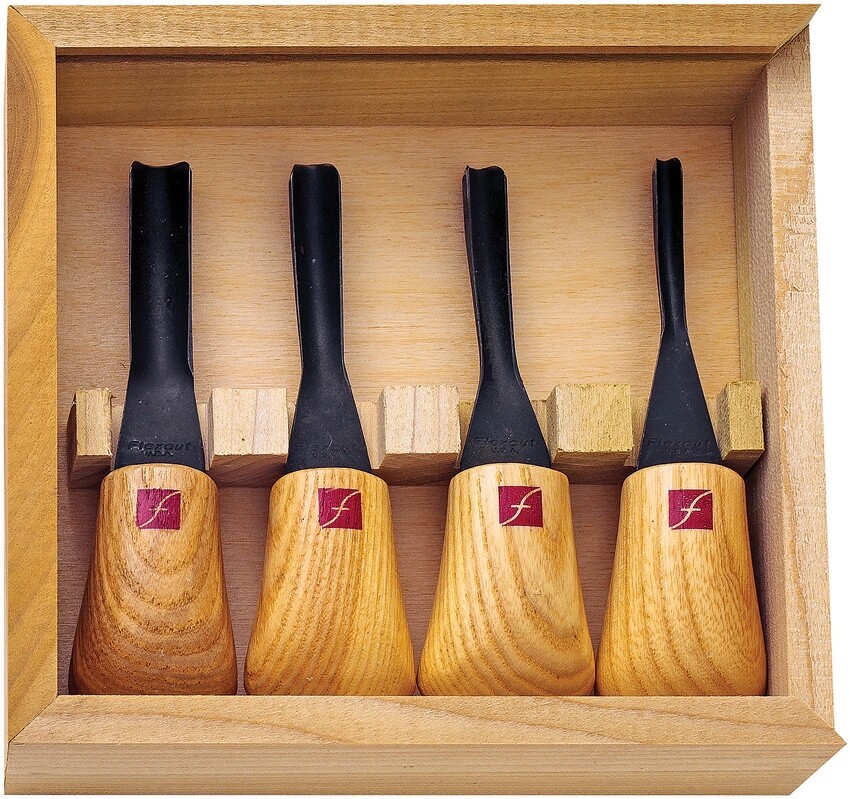 Flexcut Thumbnail Ground Set, Wood handles, Storage box # FLEXFR920