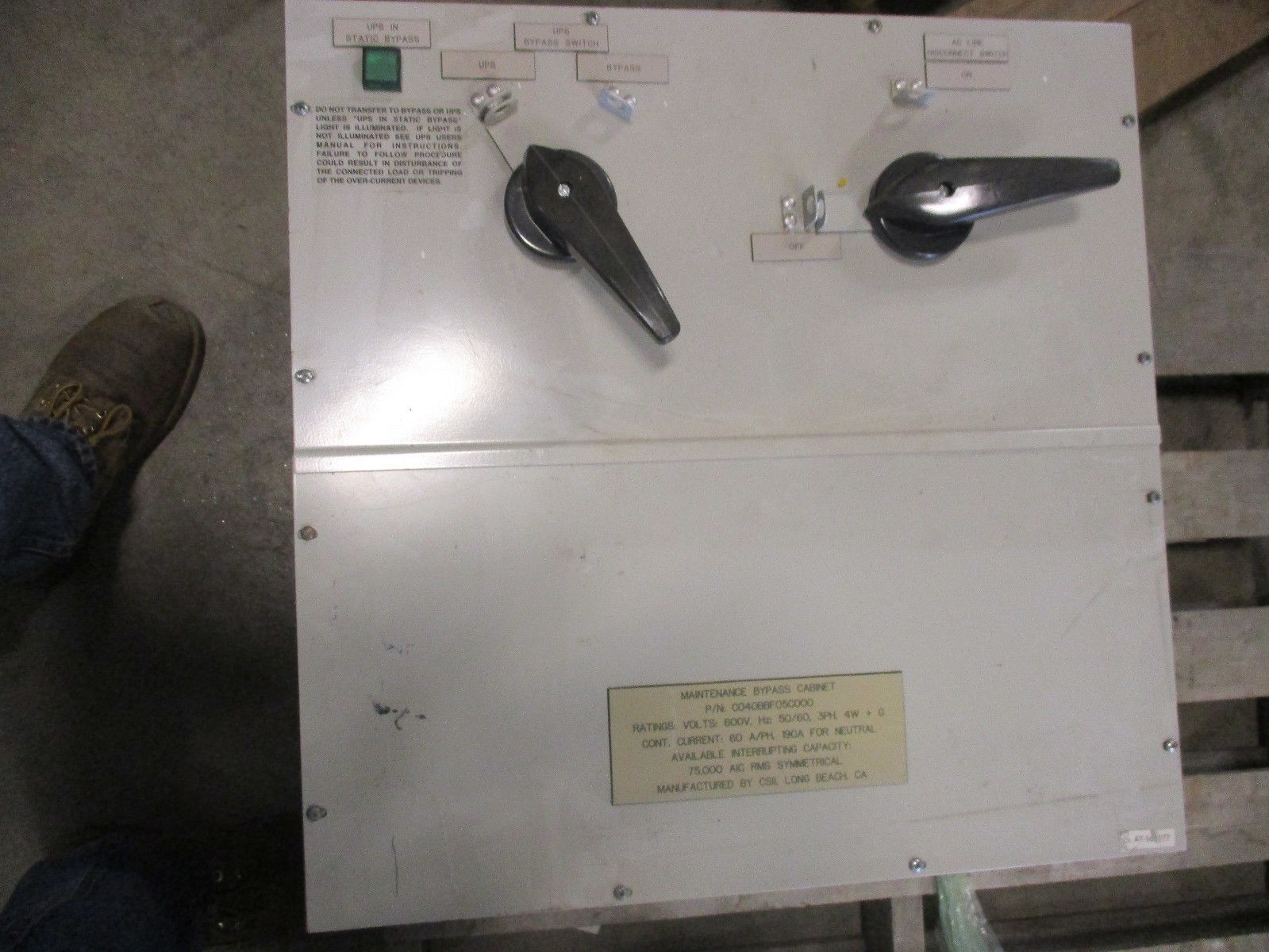 EPC Maintenance Bypass Cabinet