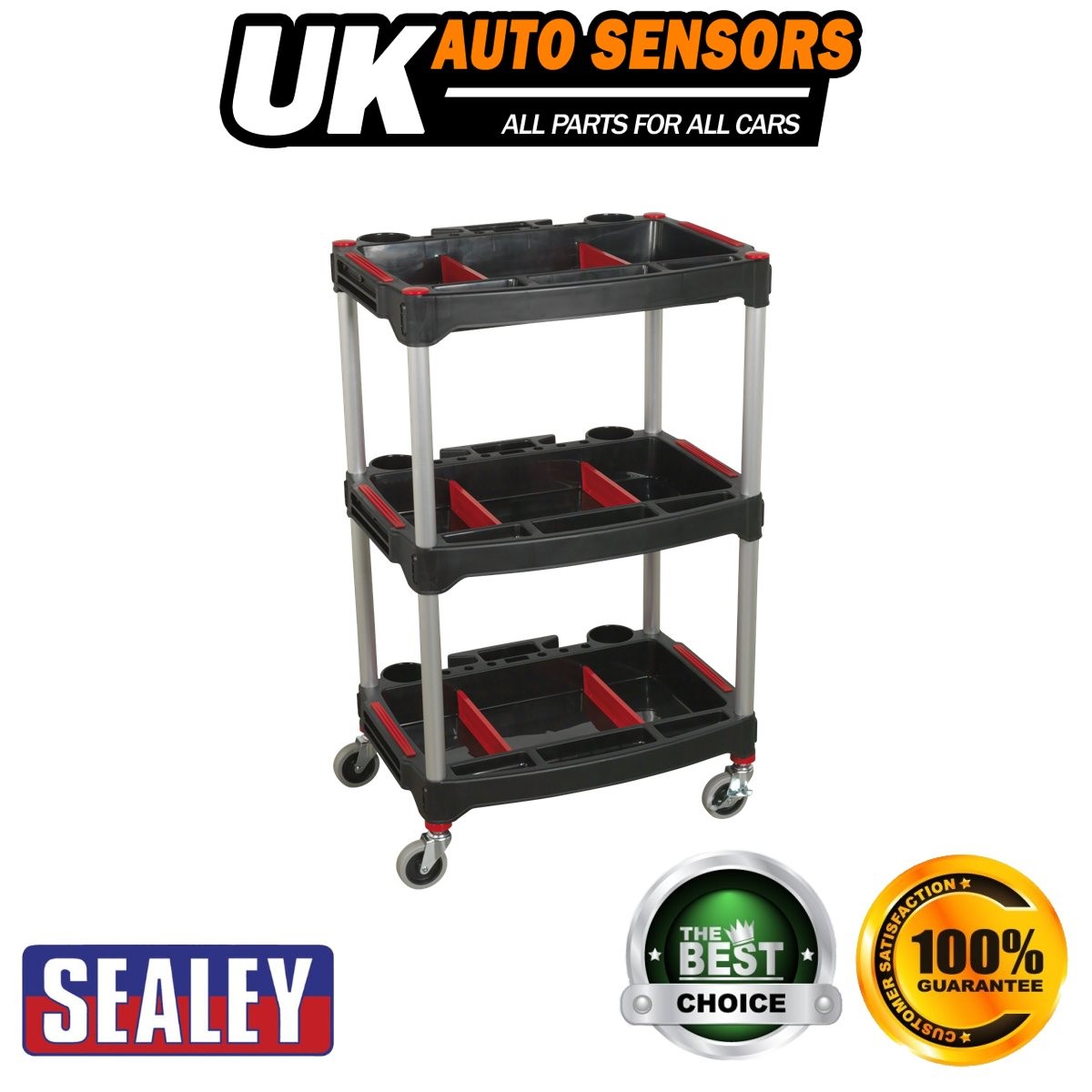 Sealey Composite Workshop Trolley with Parts Storage 3-Level CX313
