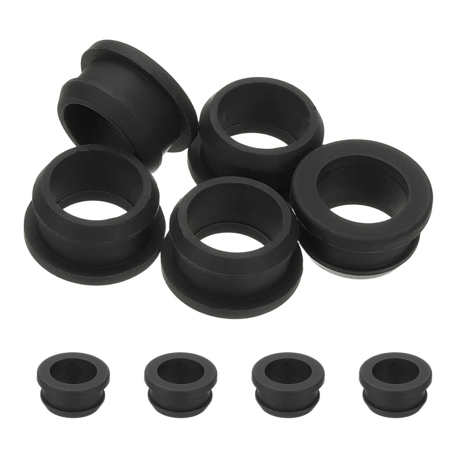 5pcs Wire Grommet, 21mm Mounting Dia Plastic Grommets Cable Hose Snap, Black