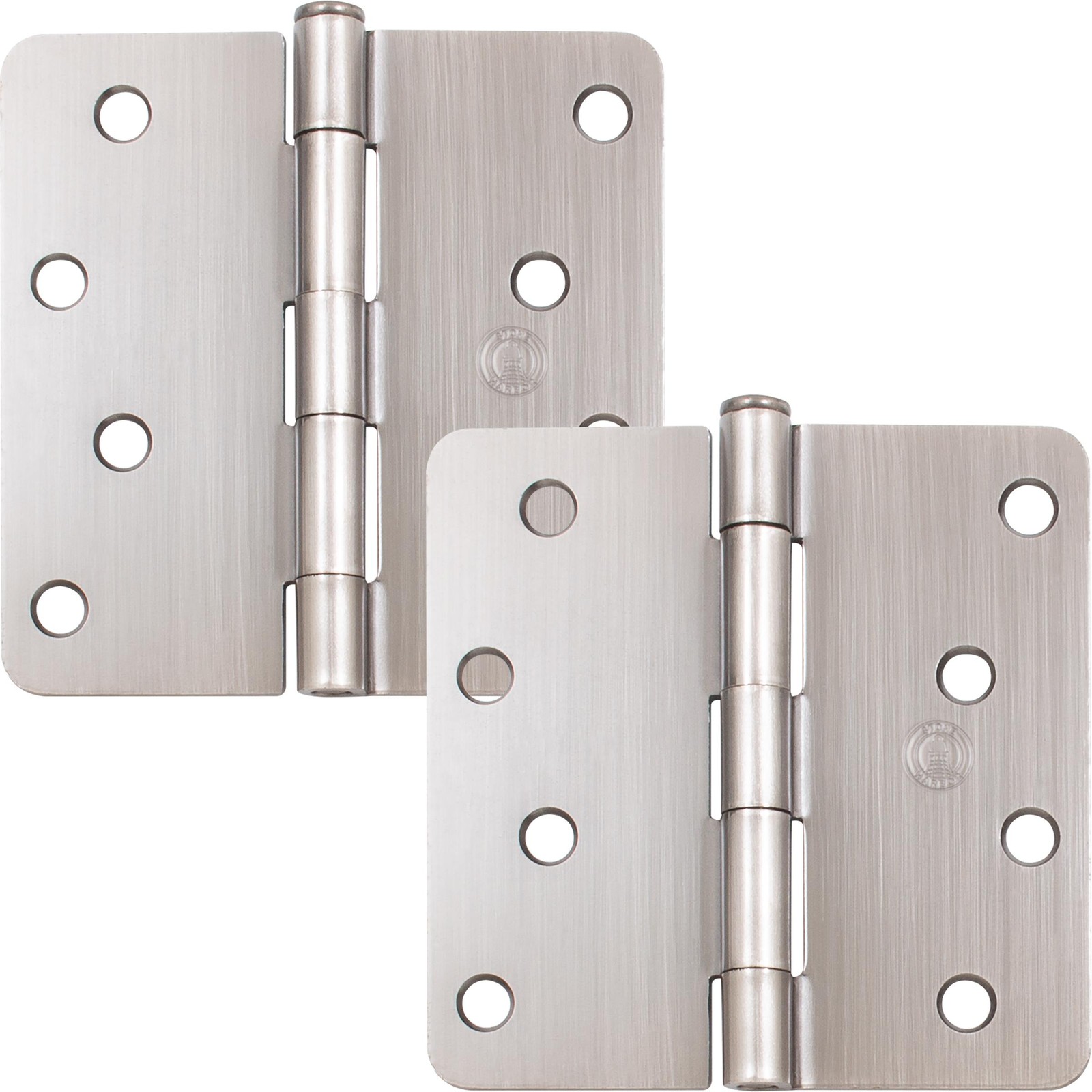 Standard Hinge, 4 Inches, 1/4" Radius Corner, 2-Pack, Antique Nickel by Stone Ha