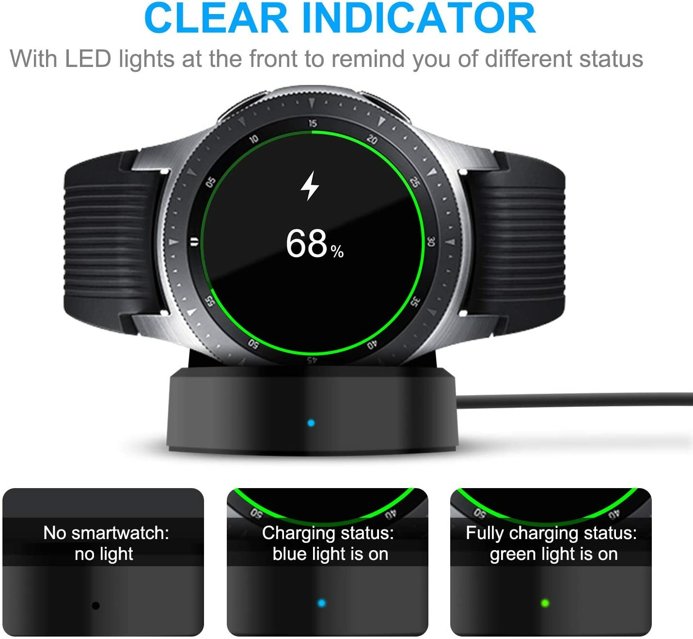 Wireless Fast Charging Dock Cradle Smart Watch Charger for Samsung Galaxy S2 S3