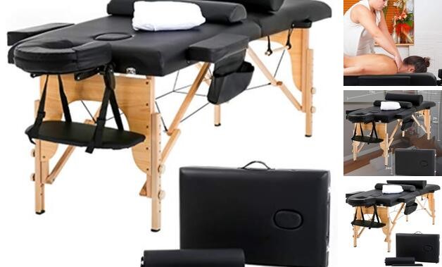 Massage Bed Portable Massage Table Lash Bed Height 24 inch Wide Black