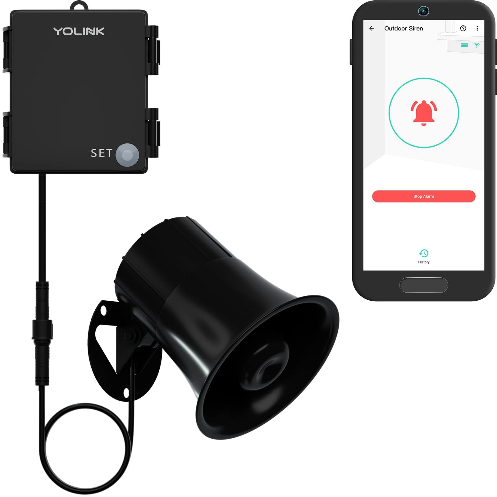 YoLink Outdoor Security Siren & Smart Alarm Controller 1-Year Battery, 110dB