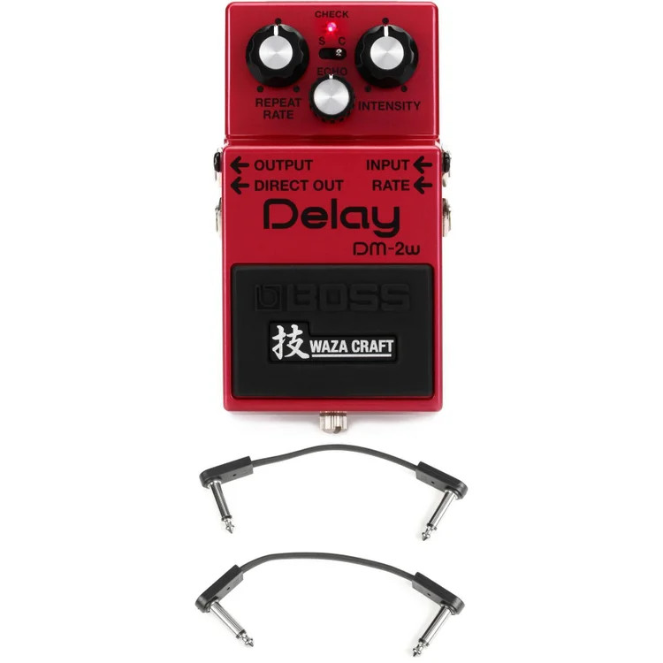 Boss DM-2W Waza Craft Delay Pedal with EBS Patch Cables