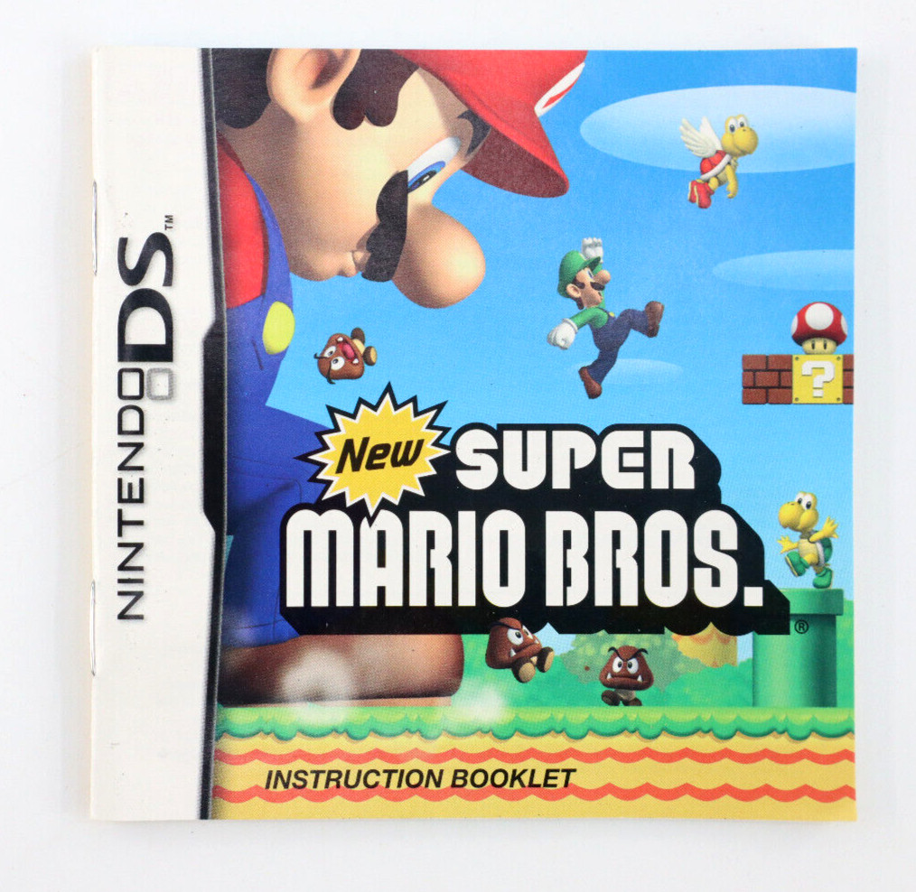 New Super Mario Bros. Nintendo DS Manual Free Shipping