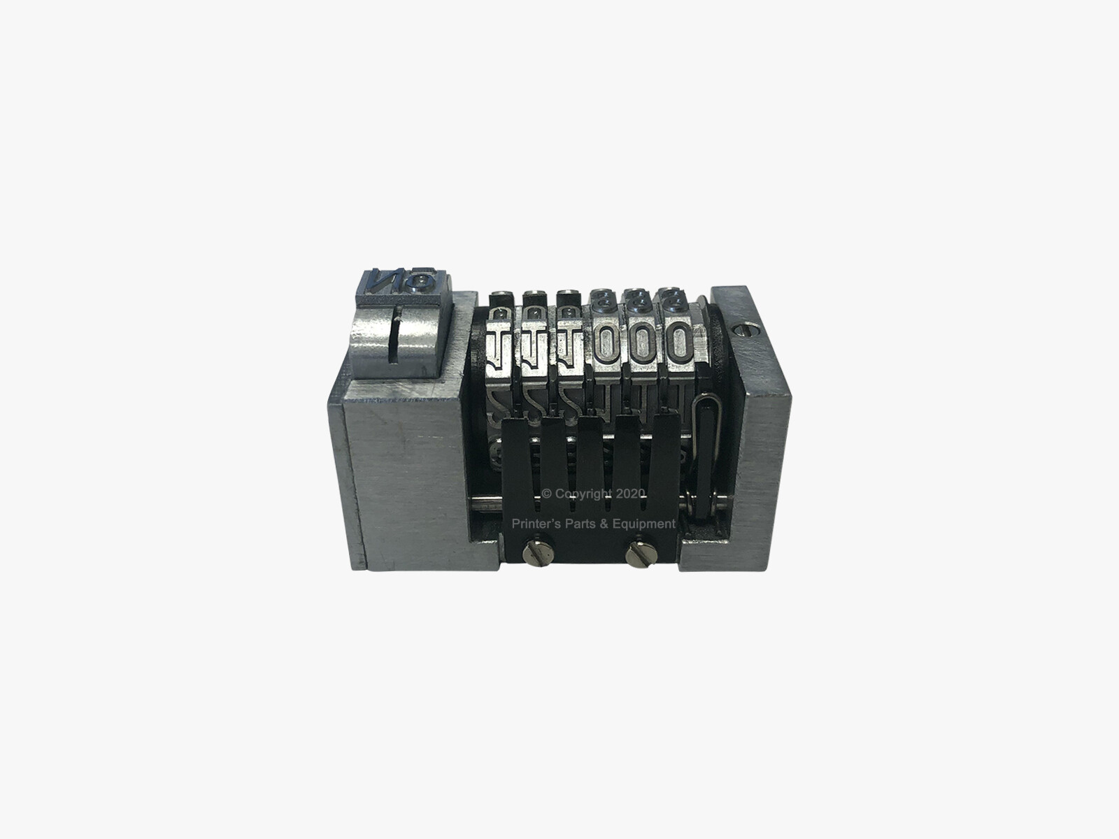 Numbering Machine 5/32" 7 Digits Backward 3 Drop Zeros Letterpress Windmill