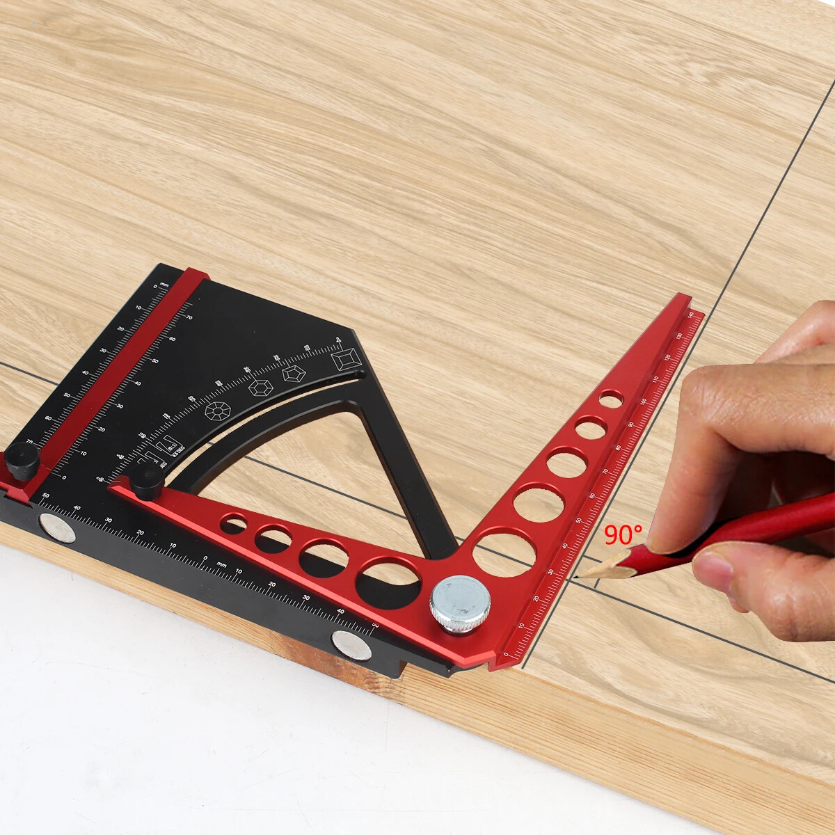 Adjustable Set Square Scriber Movable Aluminum Angle Protractor Measurement Tool