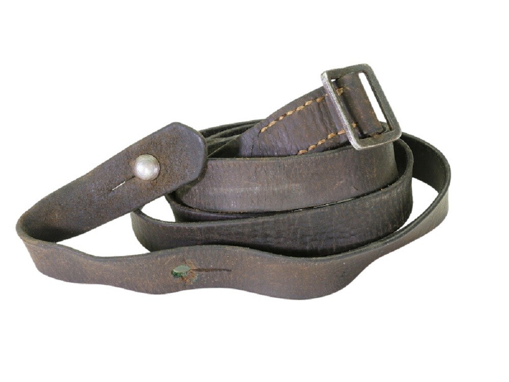 VINTAGE YUGOSLAVIAN MILITARY LEATHER SKS RIFLE SLING - USED SURPLUS