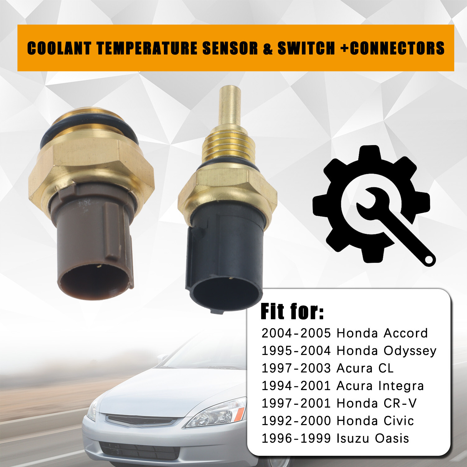 Cooling Fan Control Switch & Coolant Temperature Sensor with Wire Plug for CR-V