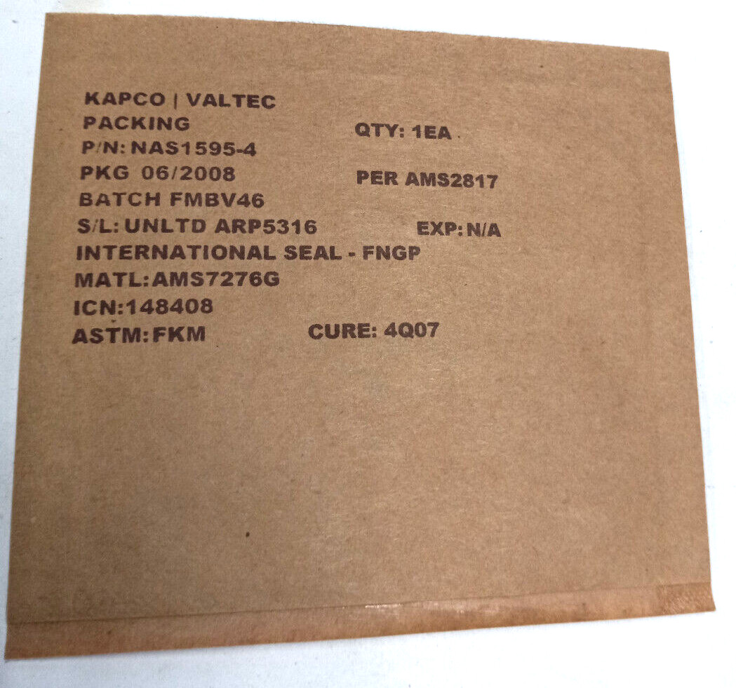 NAS P/N NAS1595-4 O-RING