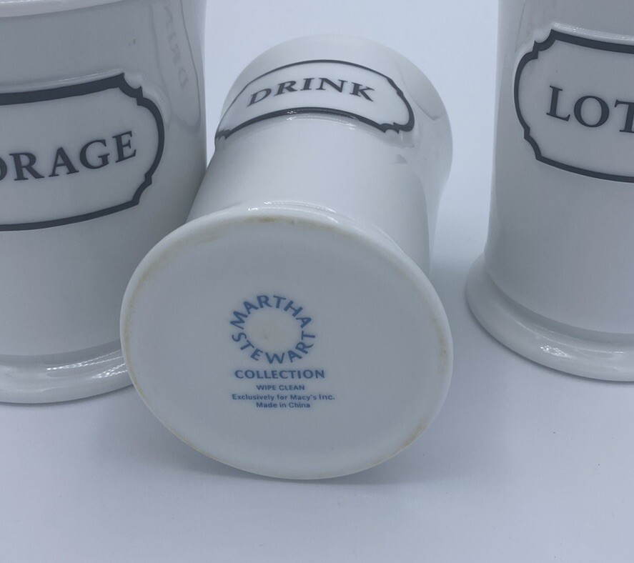 Martha Stewart Farmhouse Style Ceramic Bath Accessory Set