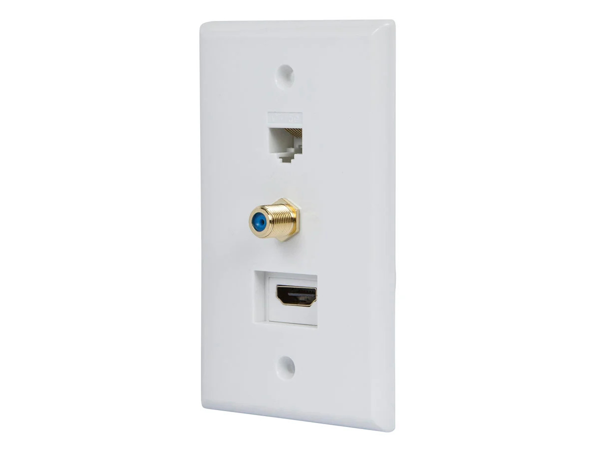 Monoprice Recessed HDMI Wall Plate W/ 1* HDMI F/F Adapter, 1*RJ45 Cat5e Coupler