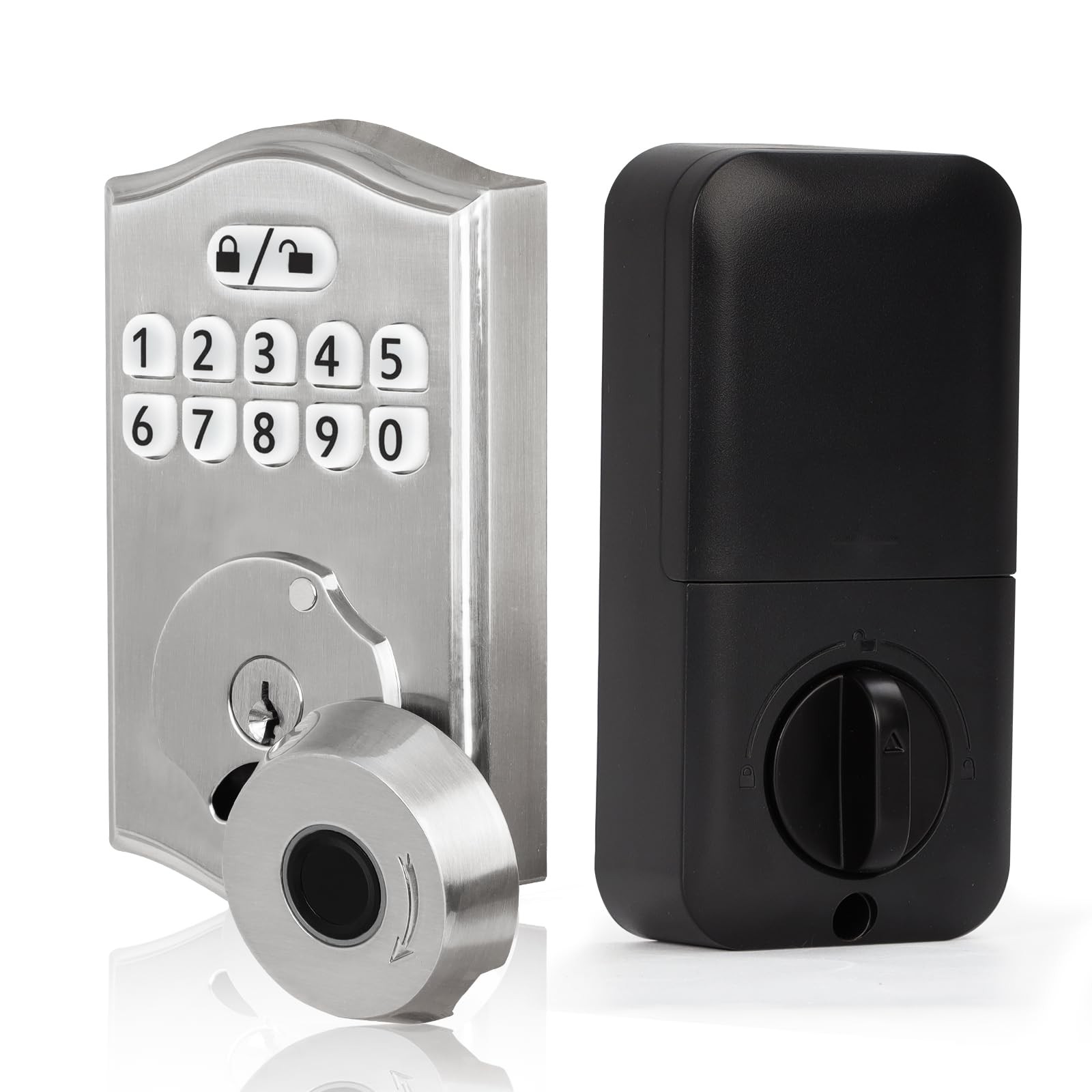 BRAVA Keyless Smart Deadbolt – 3-in-1 Biometric, Keypad & Code Door Lock with