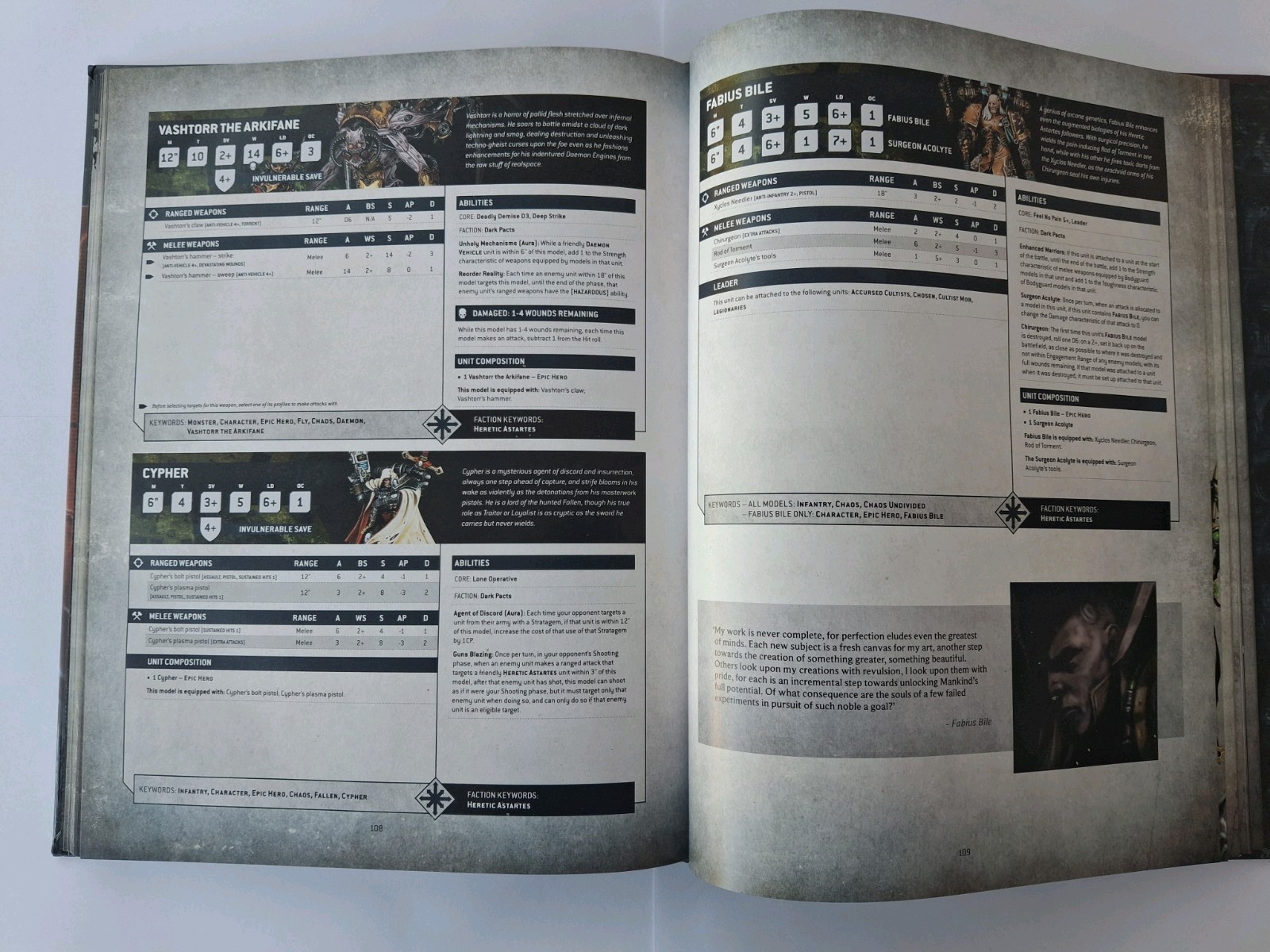 Warhammer 40K, Chaos Space Marines 10th Edition Codex, Hardback Book Guide Rules