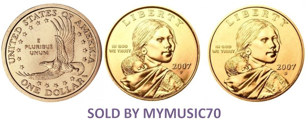 2007 P & D Sacagawea Golden Dollar – BU Uncirculated Dollar coin set / lot