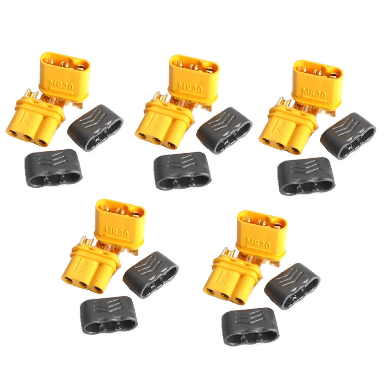 10Pcs Amass MR30 Connector Plug With Sheath Female & Male For RC Lipo Battery b
