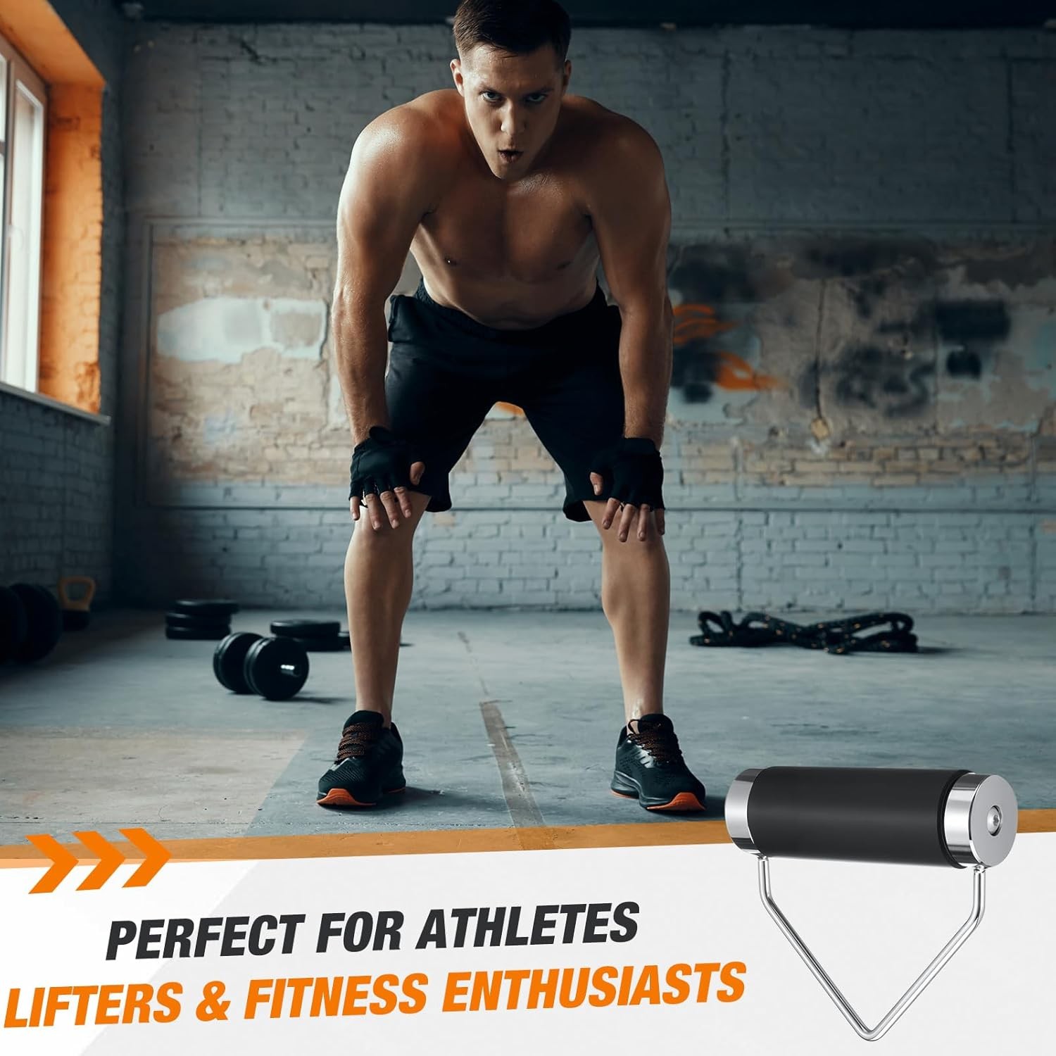 Rotating Deadlift Handle 2.5" Weightlifting Gripper Grip Strength Rolling Handle