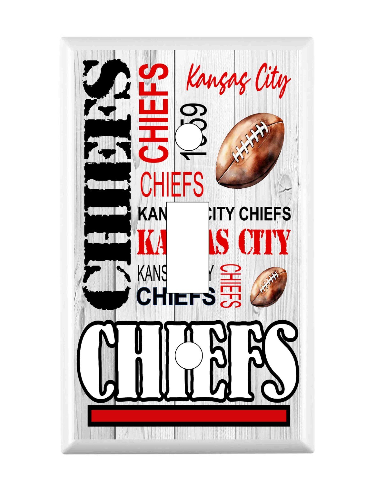 Kansas City Chiefs Subway Art Standard Light Switch Cover NFL football mens gift