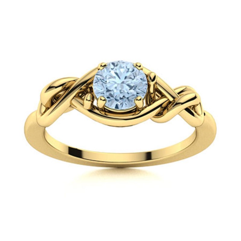 Womens day Sale March Natural Aquamarine Sterling Silver New Solitaire Ring