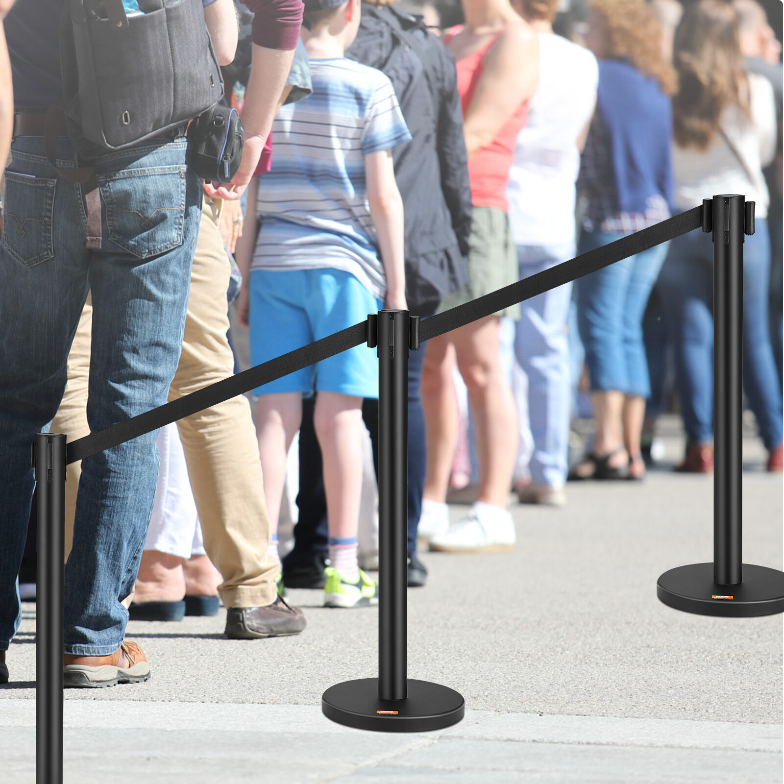 VEVOR Crowd Control Stanchions 2/4/6-Pack Queue with 6.5/11/5FT Belt