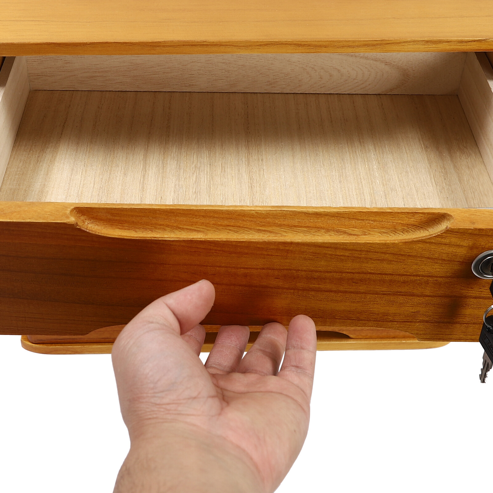 17.72" Yellow 3-Tier Desktop Organizer with Lockable Drawers - Compact Design