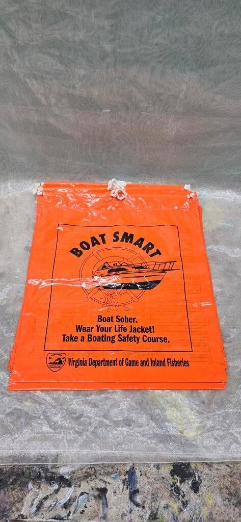 Set of 4 Boat Smart Virginia Department of Game and Inland Fisheries Boat Bags