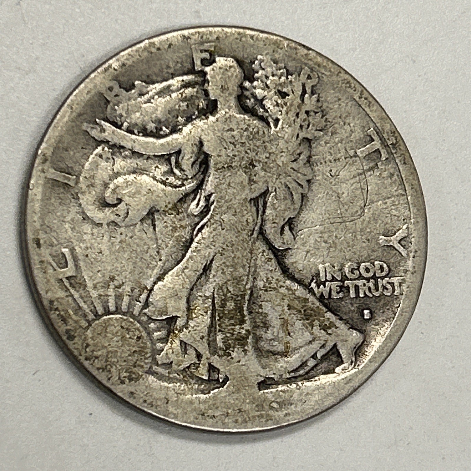 1916-S Walking Liberty Half Dollar.