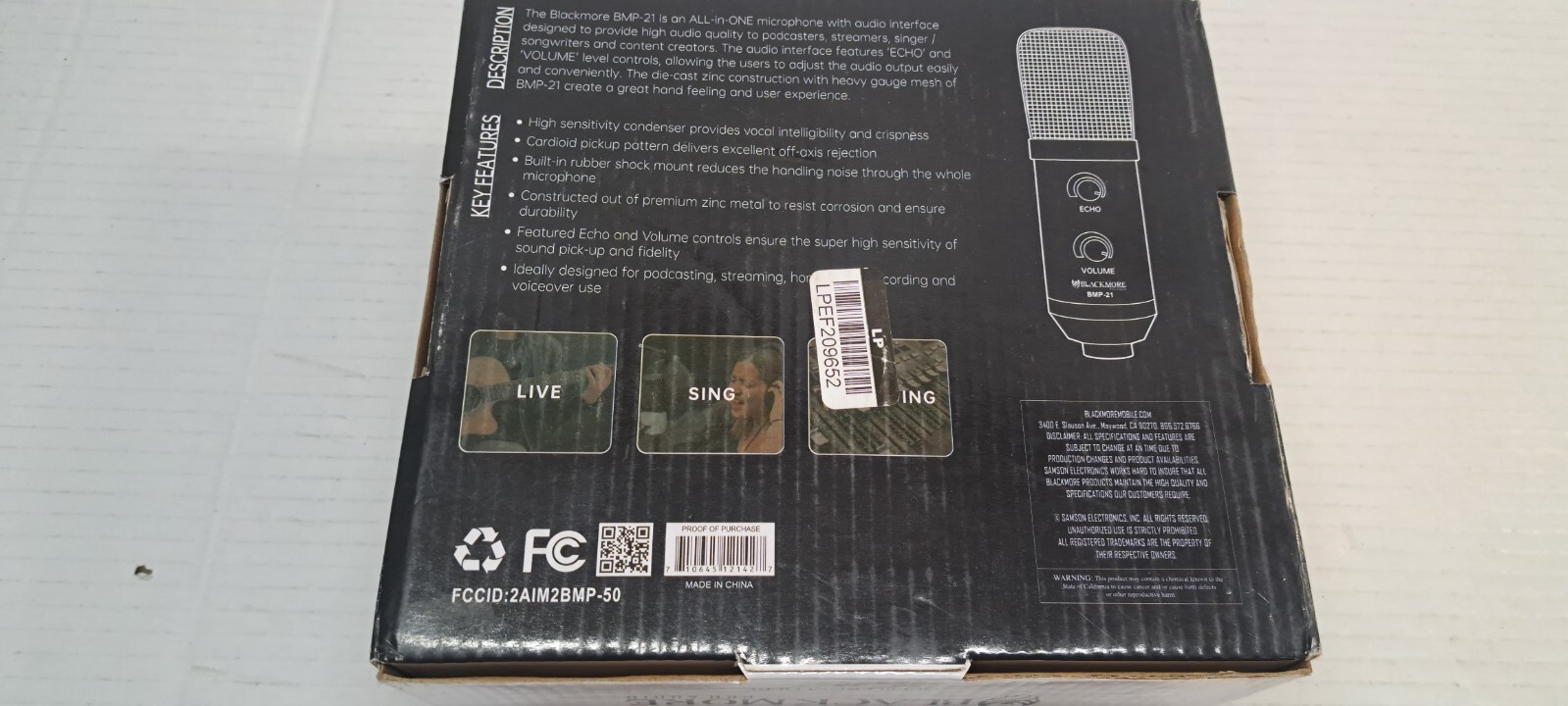 Blackmore Pro Audio BMP-21 USB Cardioid Condenser Microphone