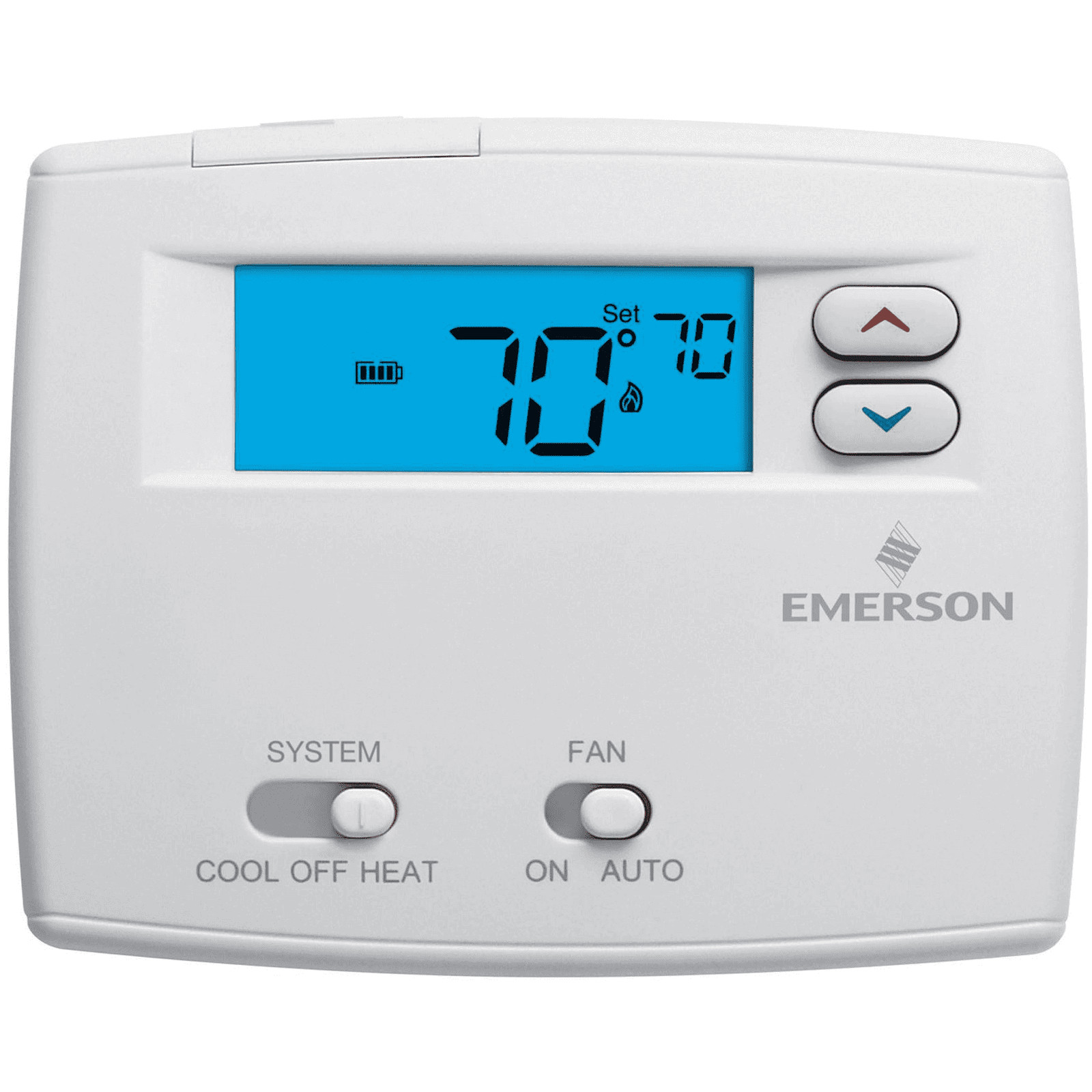 White-Rodgers 1F86-0244 Dual-Powered Non-Programmable Thermostat, 1H/1C