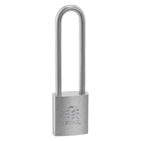Best 11B782l Keyed Padlock, Coreless, Long Shackle, Rectangular Brass Body,
