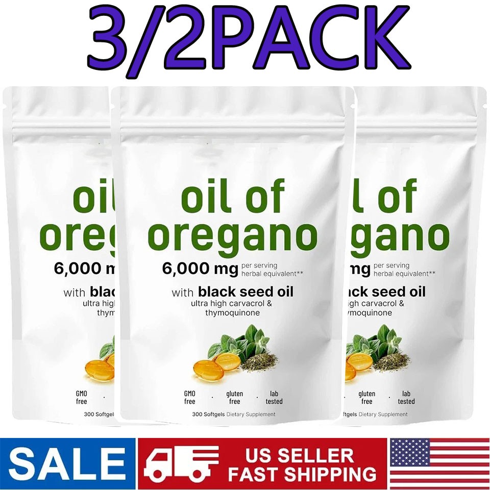 2 in 1 Oil of Oregano & Black Seed Softgels Count with Carvacrol,Immune Supports
