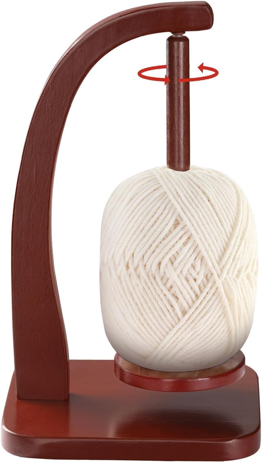 Yarn Holder Spinner for Crocheting and Knitting, Wooden Yarn Winder with Magneti