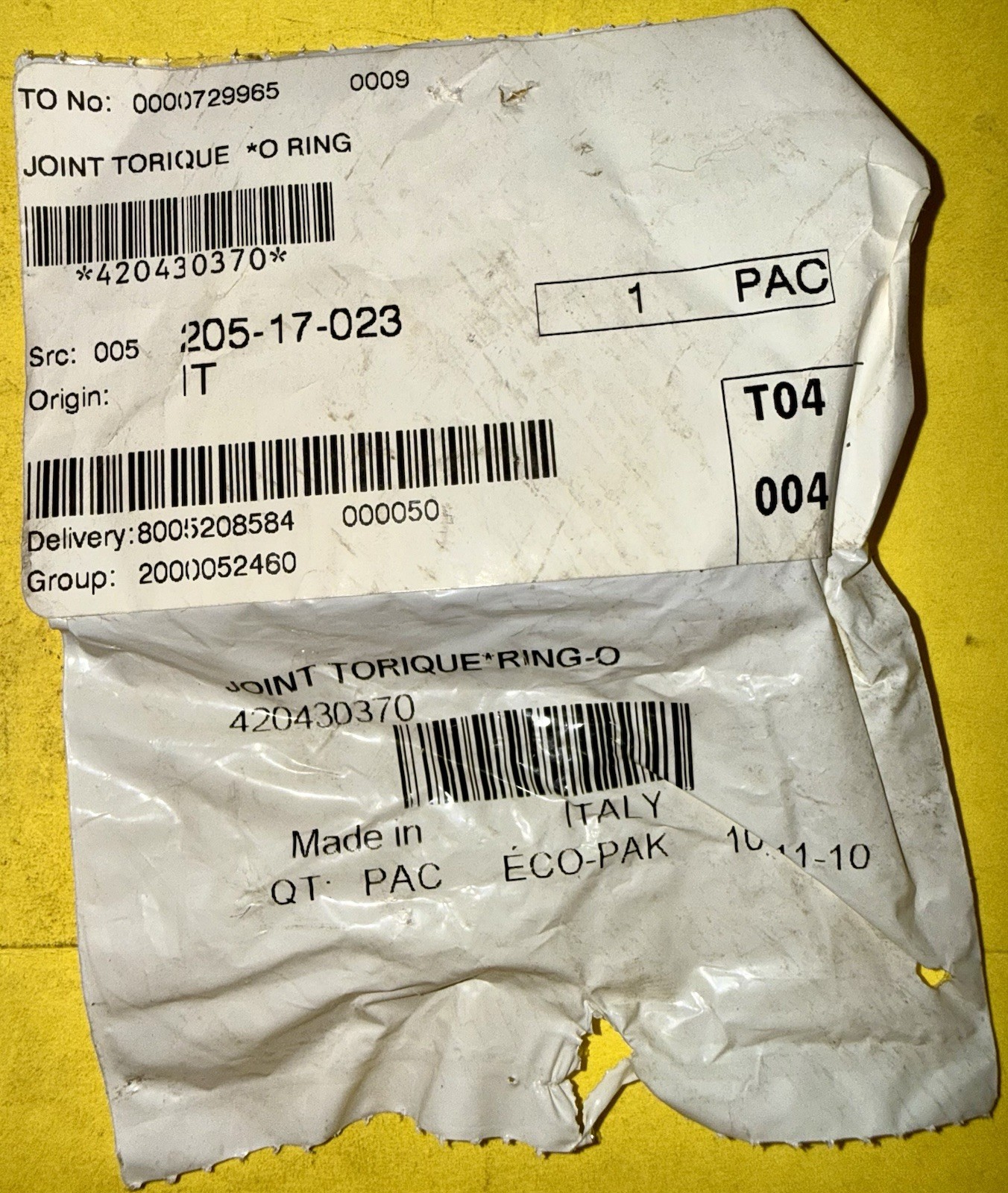 BRP OEM SkiDoo/CanAm SXS o-ring 420430370/420430373 (pk of 2) new