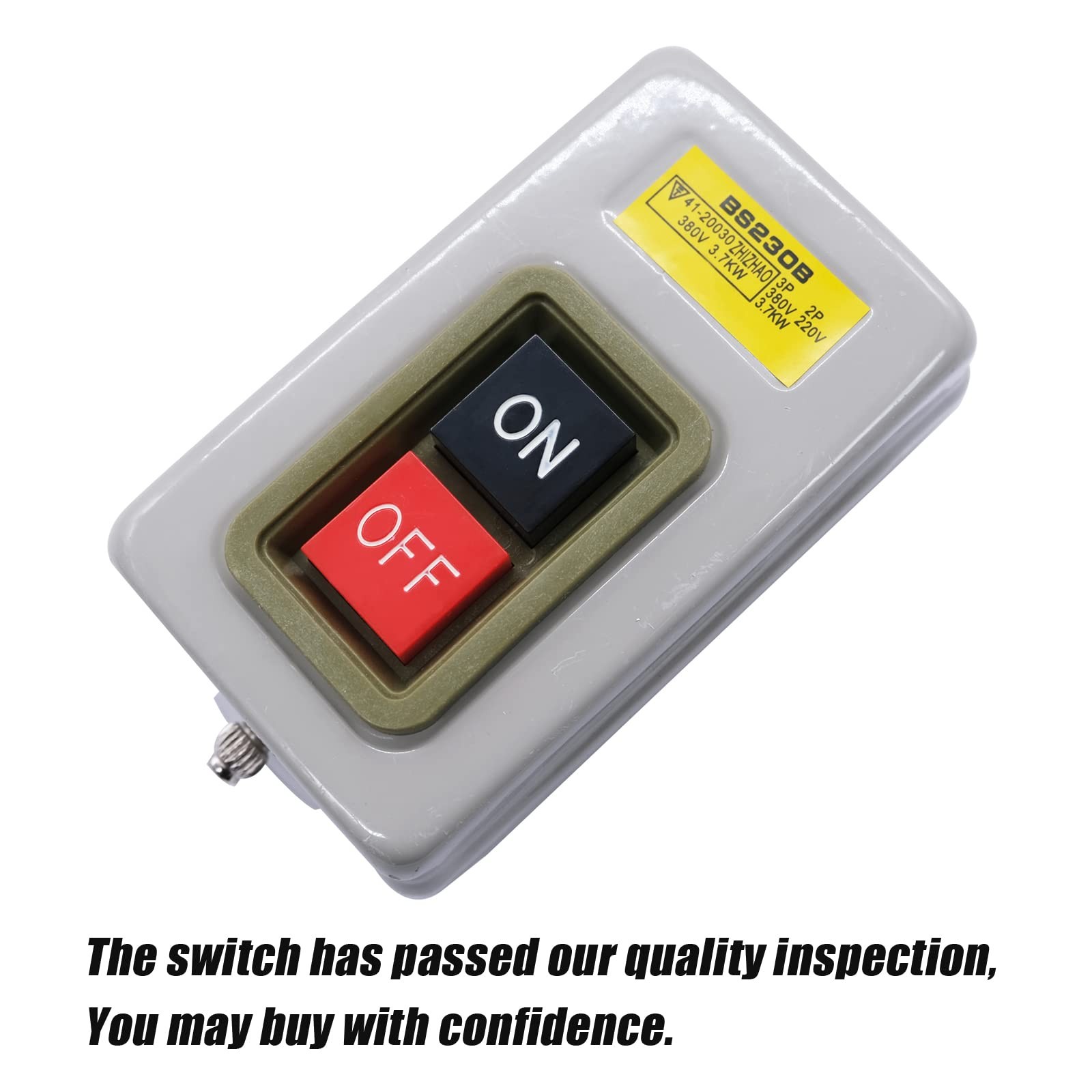 AC 220V/380V Push Button Switch On/Off Start Stop Switch 3 Phase Self Lock Elect