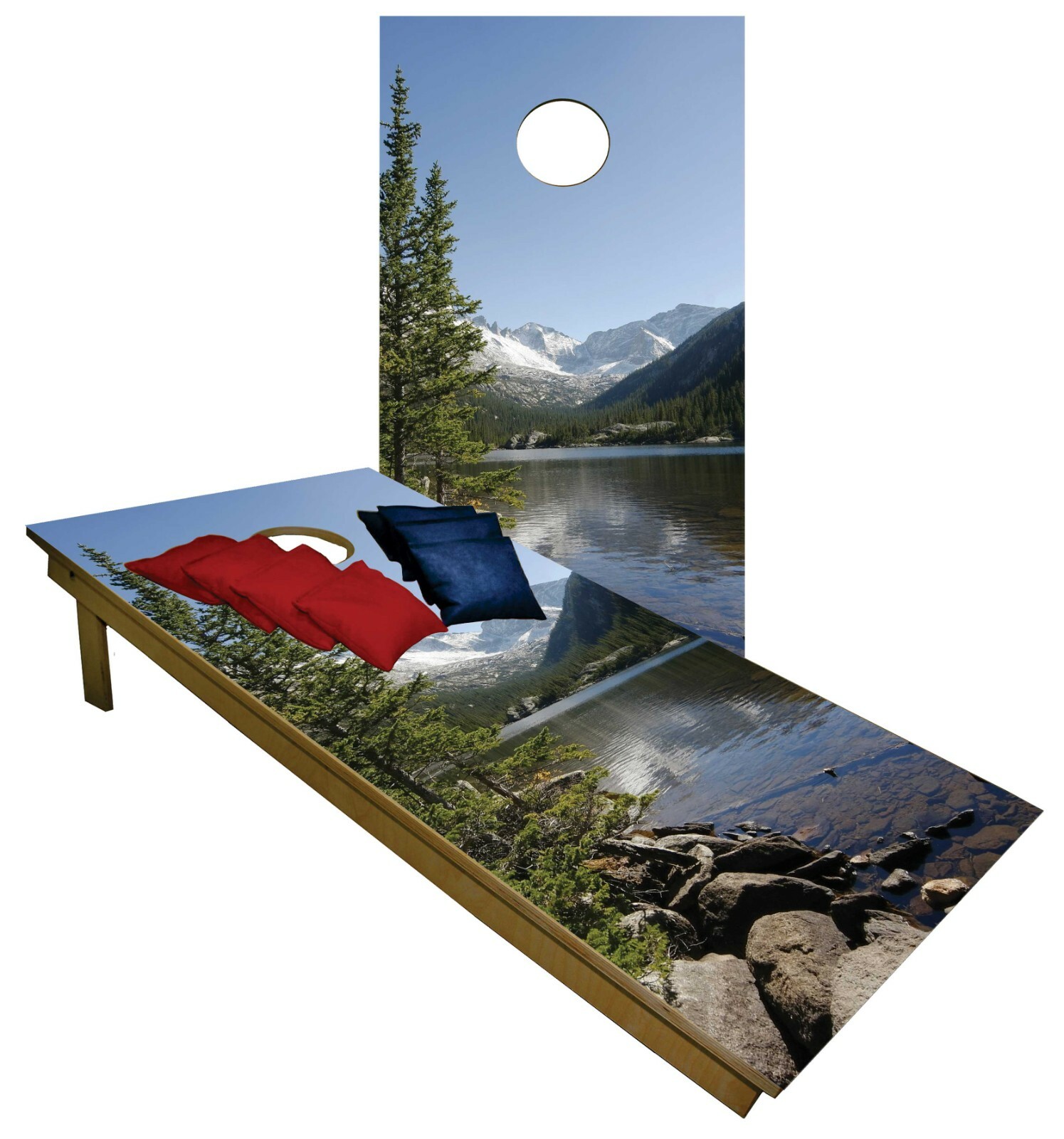 Country Nature Cornhole Boards BEANBAG TOSS GAME w Bags  Set