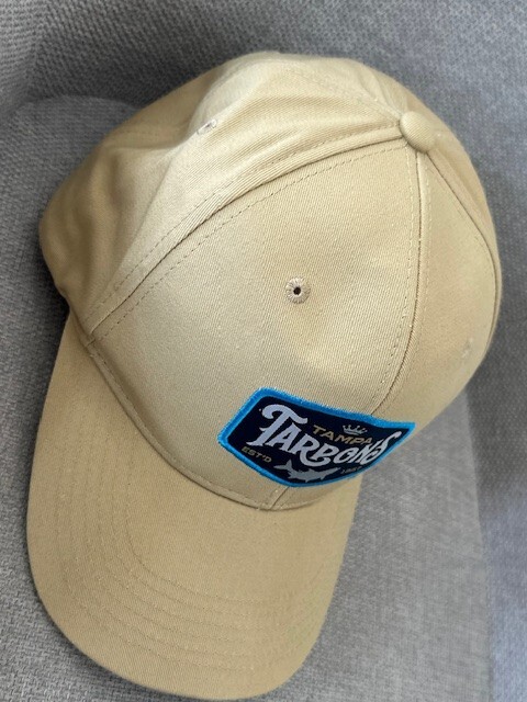 Tampa Tarpons SnapBack Baseball Hat Cap Beige Khaki Melonwear Blue Patch EUC