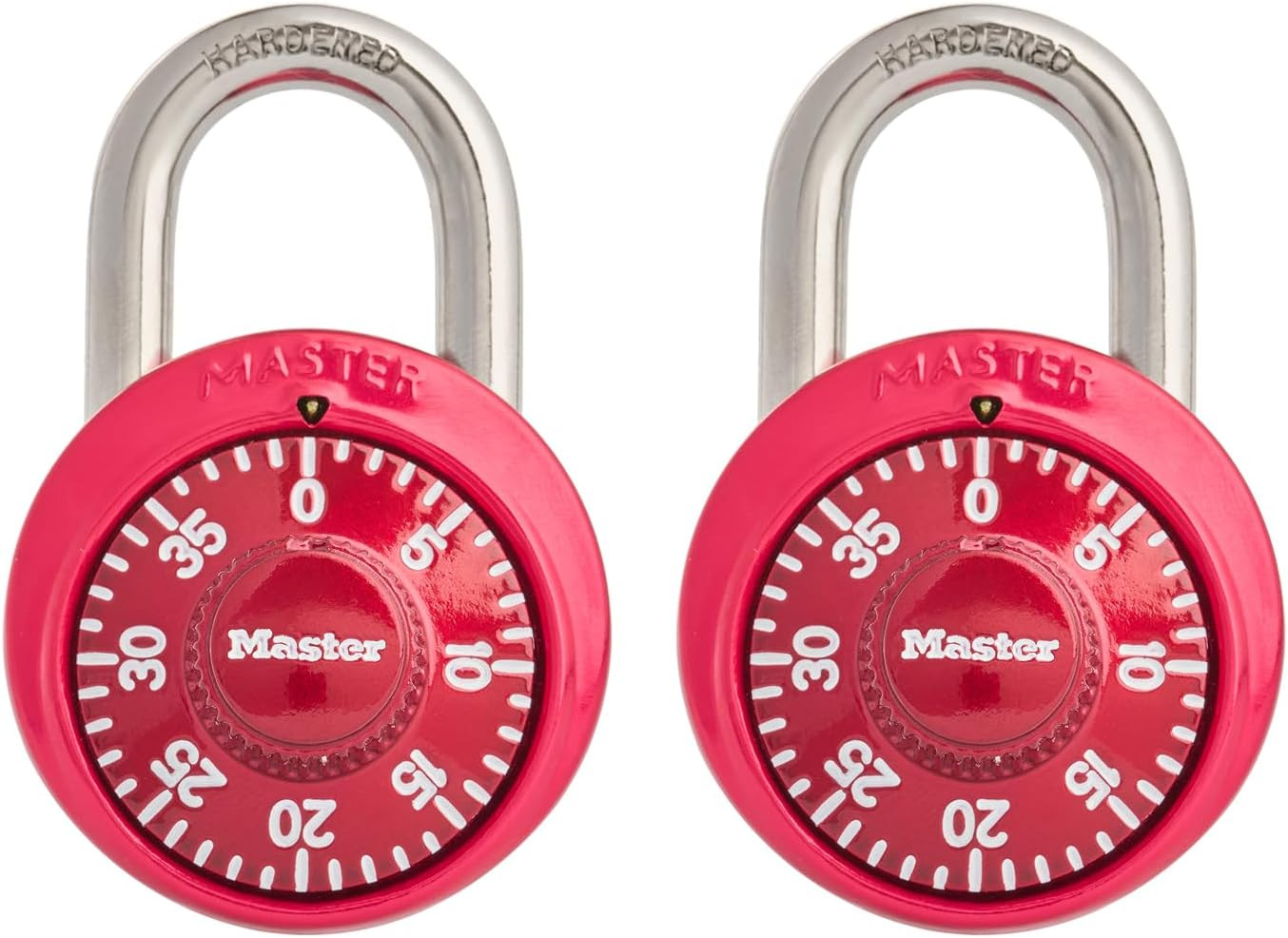 1530T Locker Lock Combination Padlock, 2 Count (Pack of 1), Colors May Vary, Red