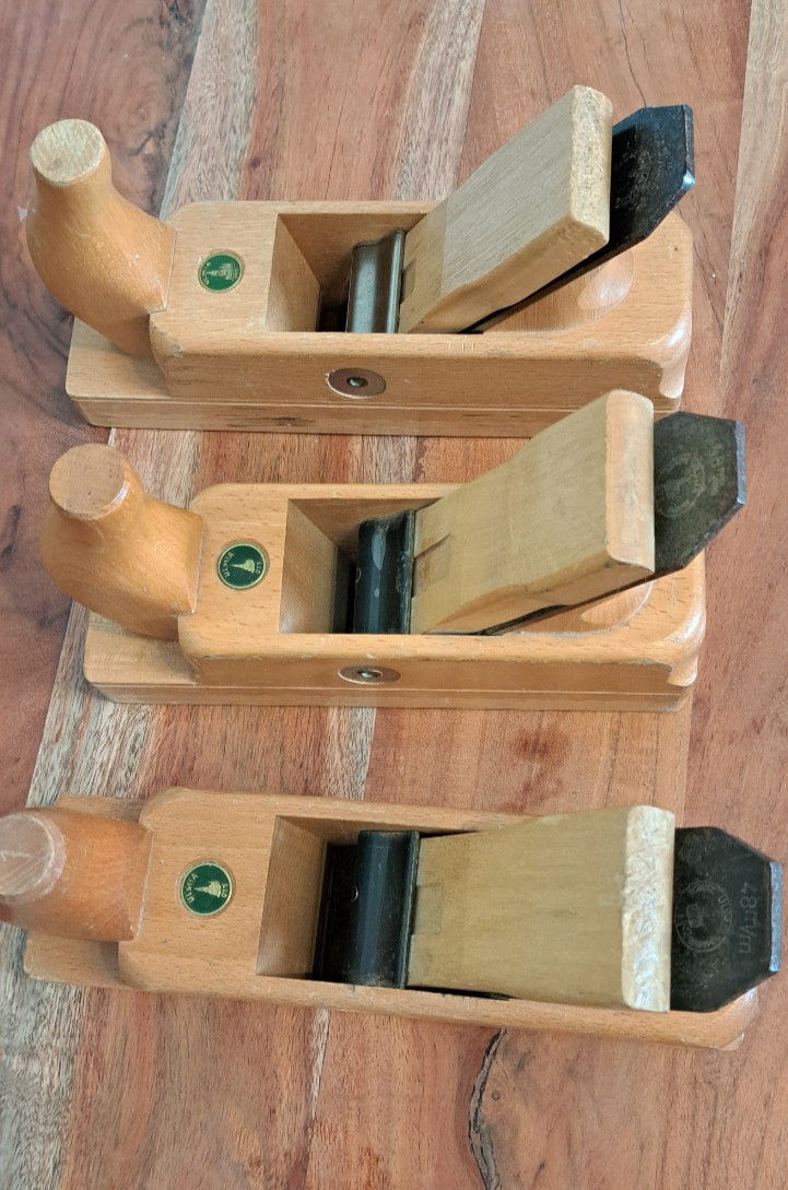 3x Vintage Ulmia Hobel HW 4 Schlichthobel 48mm German Woodworking