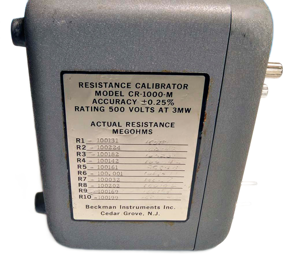 Beckman CR 1000M 100 MegaOhms Resistance Calibrator Standard 100 MΩ