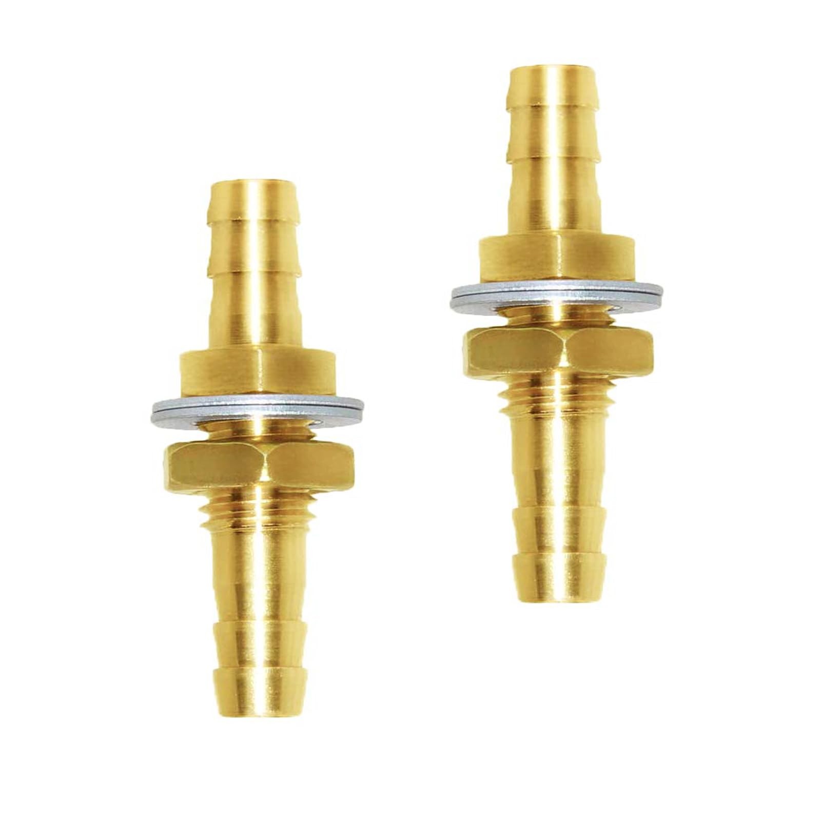 3/16" Hose Barb Thru-Bulk Head Fuel Hex Union Fitting Intersection/Split Bras...
