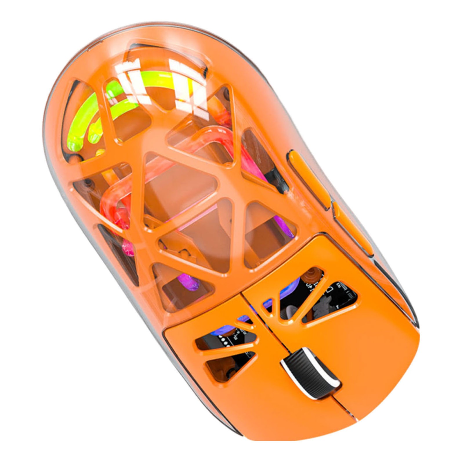 Wireless Gaming Mouse 3 Modes Bluetooth 2.4G USB-C 4800DPI RGB Orange