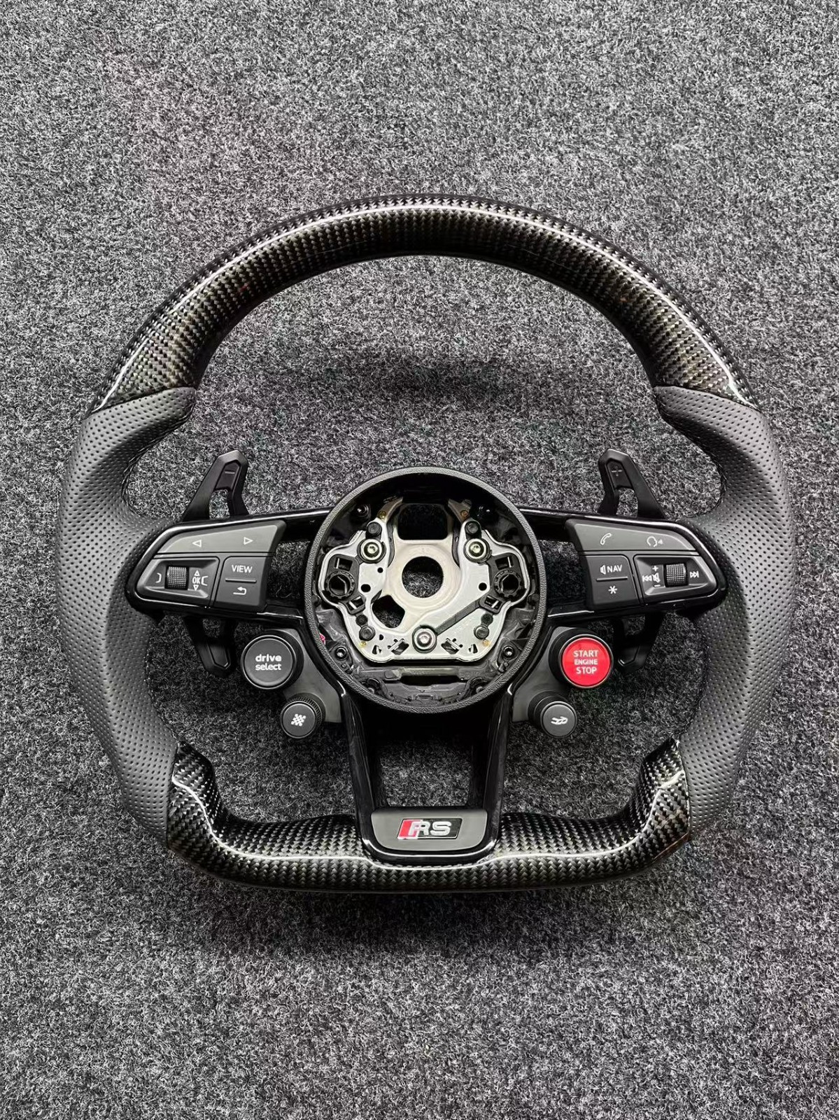 Carbon Fiber Steering Wheel Fit Audi S7 w/Paddle-P014