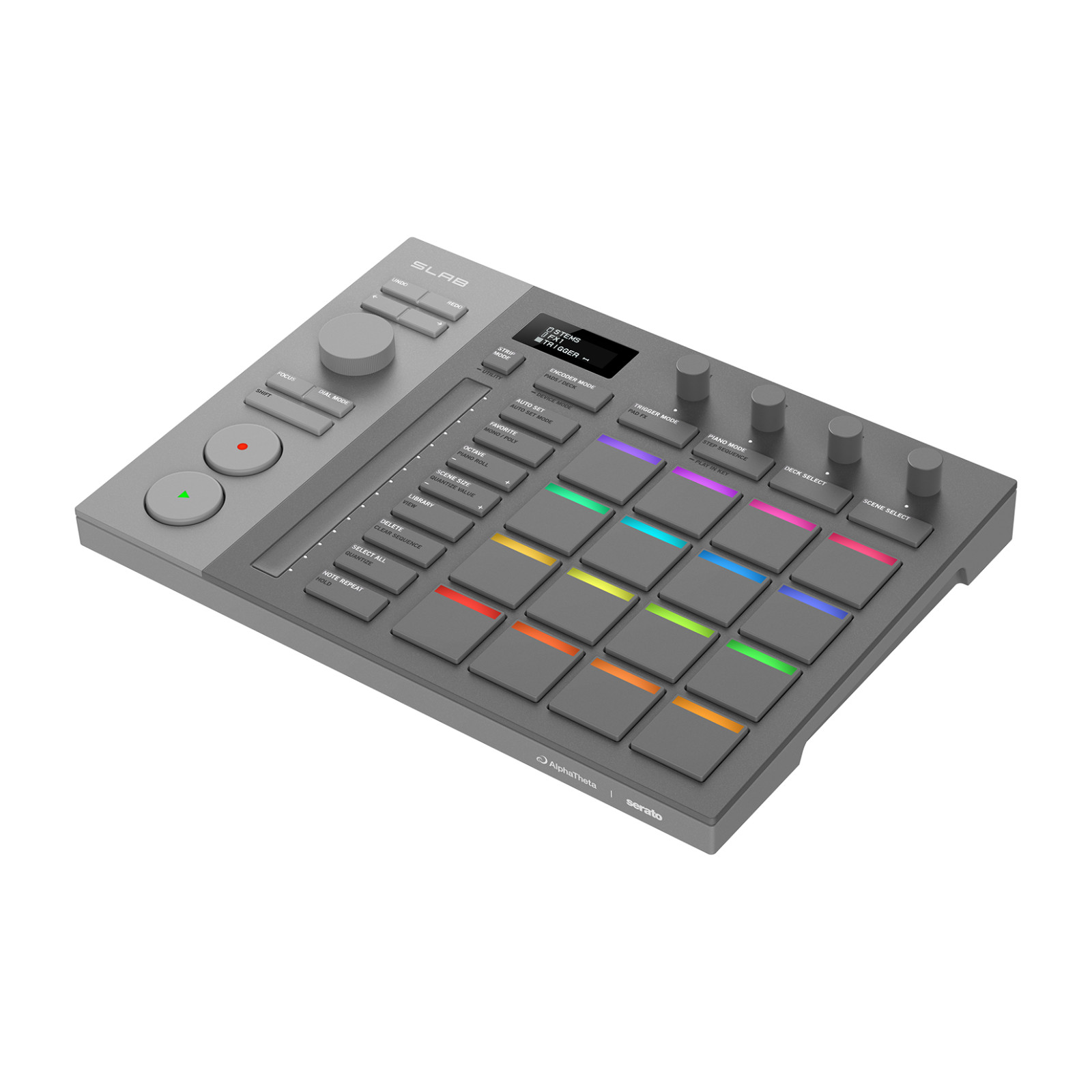 AlphaTheta SLAB MIDI Pad Controller For Serato Studio W/RGB indicator TouchStrip