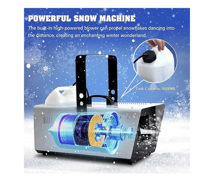 TCFUNDY Snow Machine 1500W Snow Making Machine Snowflake Maker For Parties