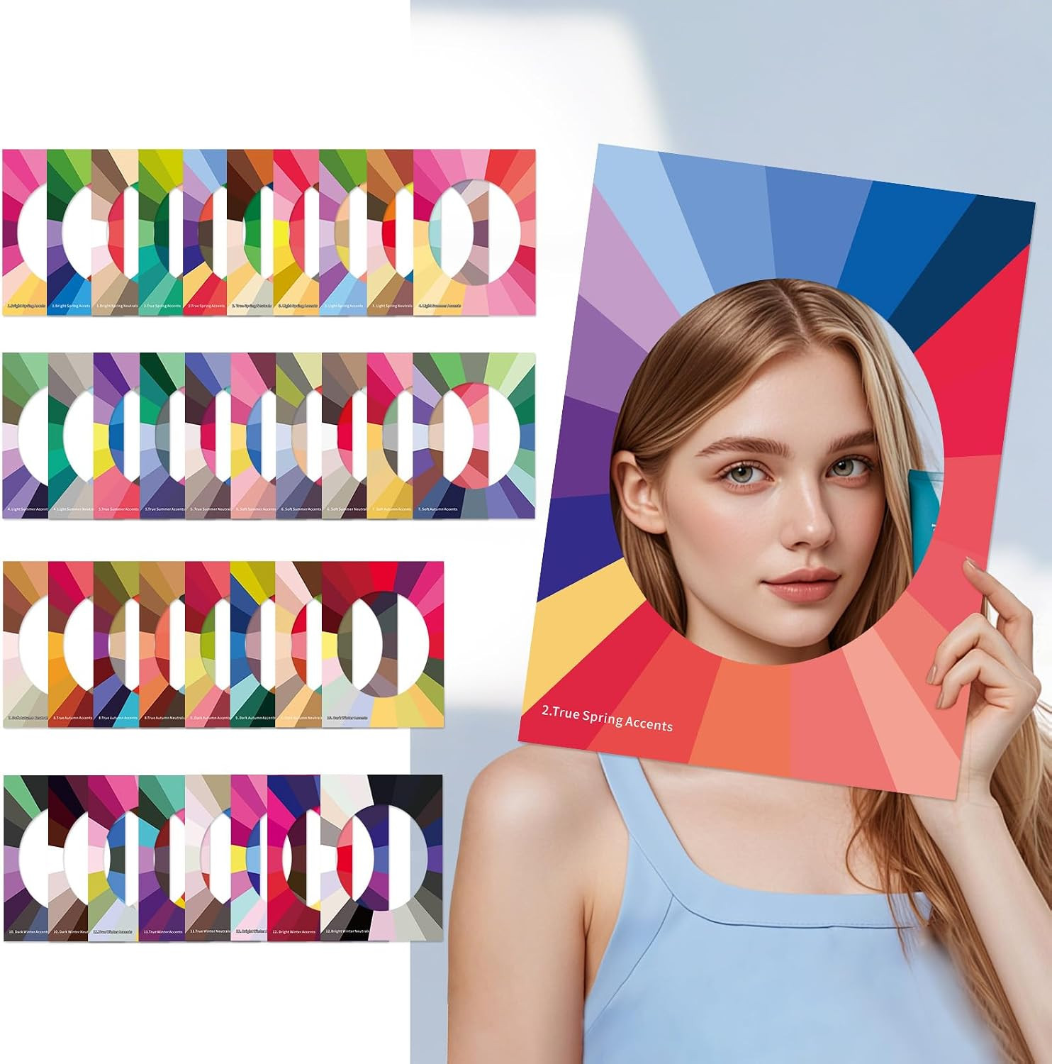Color Analysis Draping Kit – 36 Color Drapes for DIY Seasonal Analysis – Find