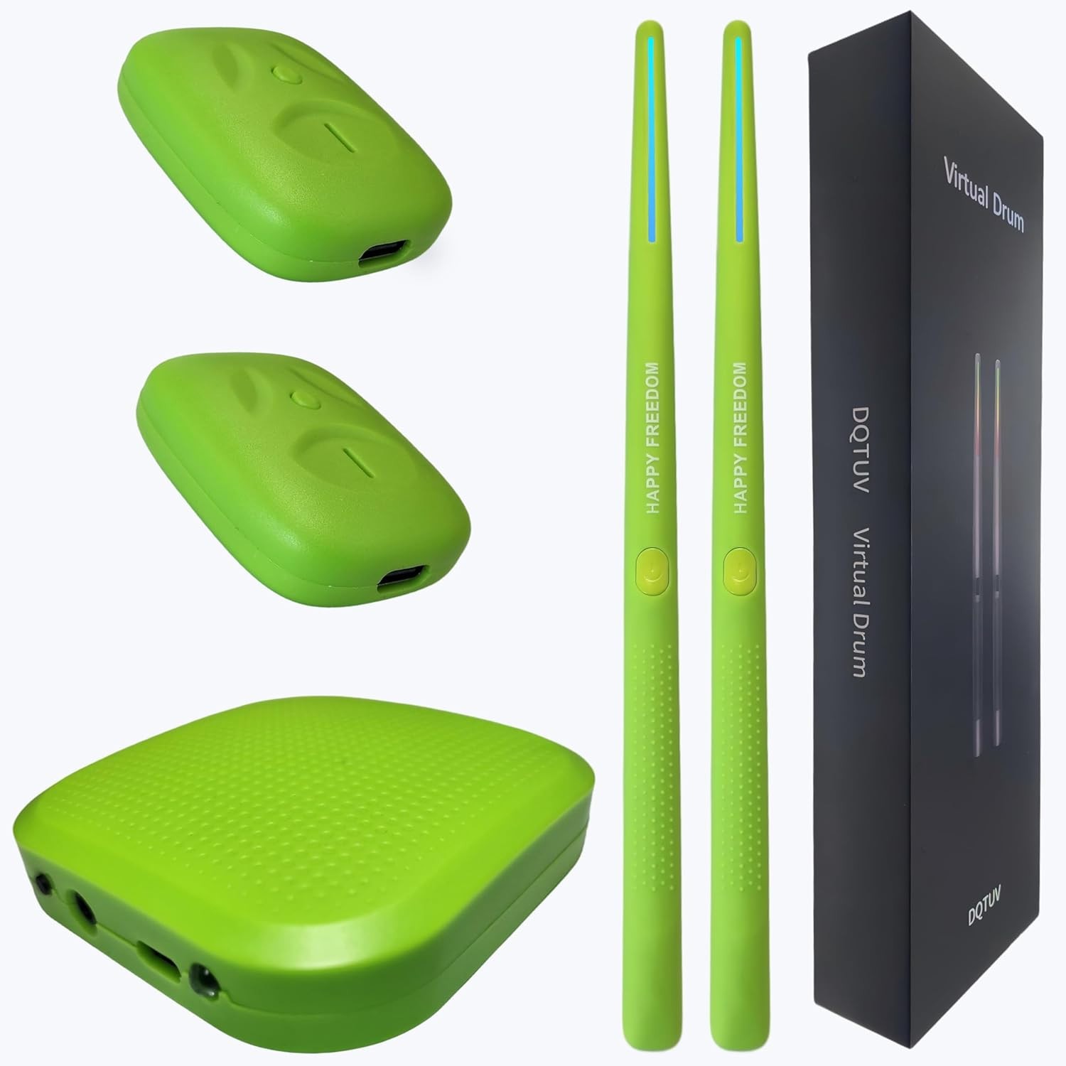 Air Drumsticks 3D Motion Sensing Virtual Drum Kit w/ RGB Lights Portable SILENT