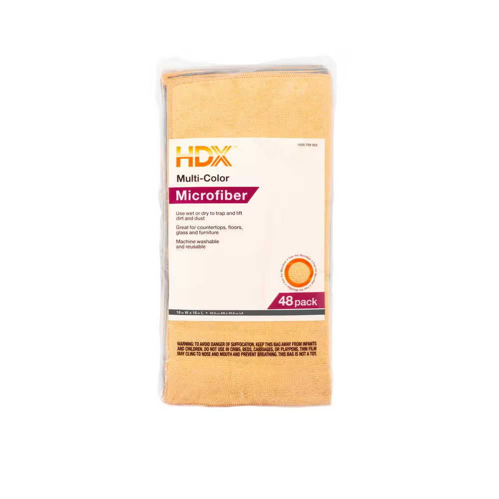 16 In. X 16 In. Multi-Purpose Microfiber Towel (48-Pack)